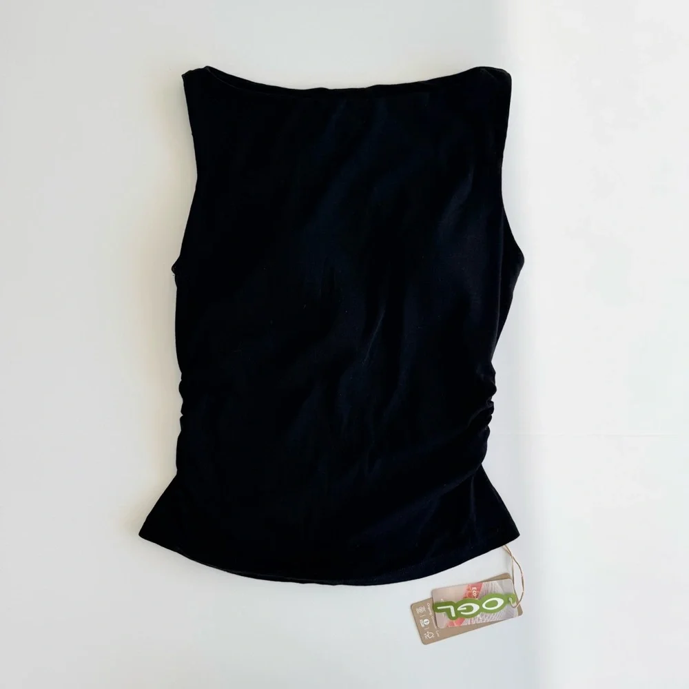 OGL Stretch Cotton Boatneck Brami Tank, Black | Large NWT - Picture 4 of 7